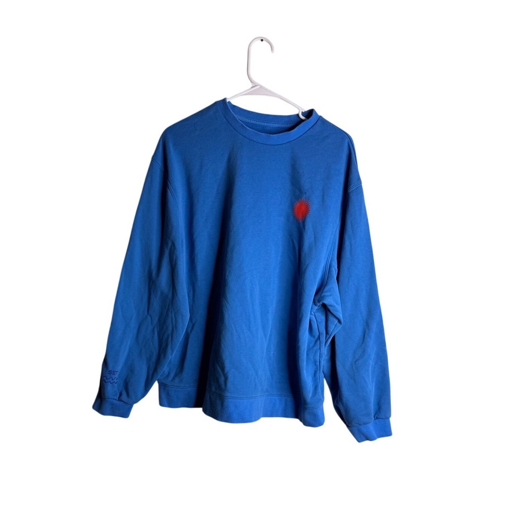 SET Active This Must Be The Place Resort 2018 Blue Fish Graphic Crewneck M